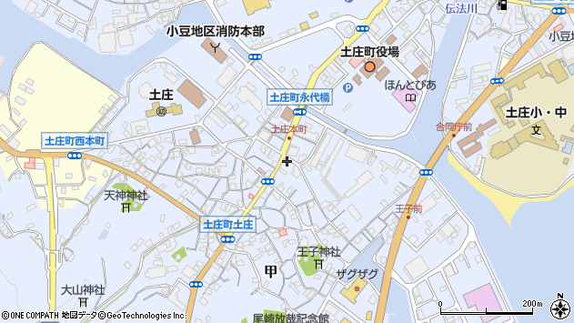 〒761-4106 香川県小豆郡土庄町甲、乙本町の地図