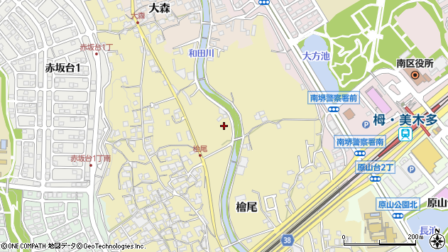 〒590-0142 大阪府堺市南区檜尾の地図