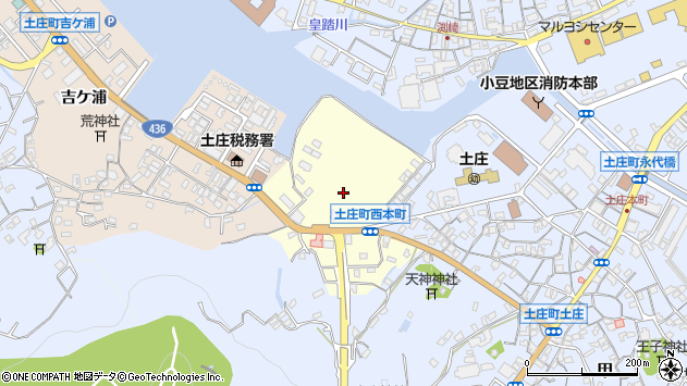 〒761-4105 香川県小豆郡土庄町甲、乙西本町の地図