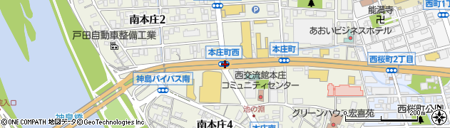 本庄町西周辺の地図