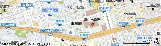 広島県福山市東桜町周辺の地図