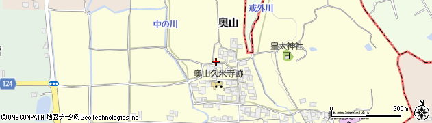 奈良県明日香村（高市郡）奥山周辺の地図
