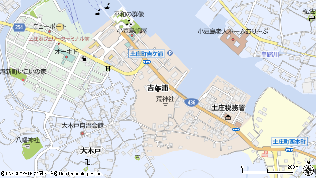 〒761-4104 香川県小豆郡土庄町甲、乙吉ケ浦の地図