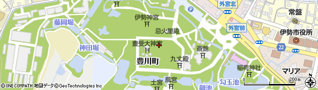 三重県伊勢市豊川町周辺の地図