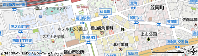 広島県福山市元町周辺の地図