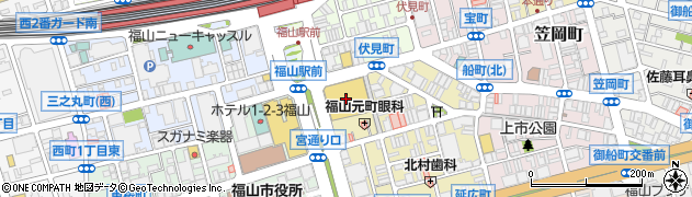 天満屋福山店４階　ミキモト・コーナー周辺の地図
