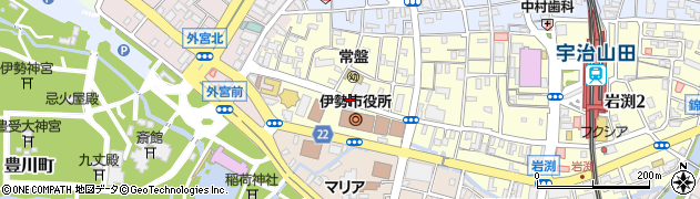 伊勢市役所周辺の地図