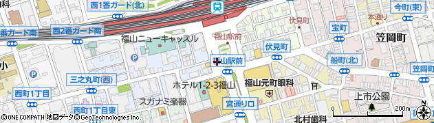 福山駅前周辺の地図