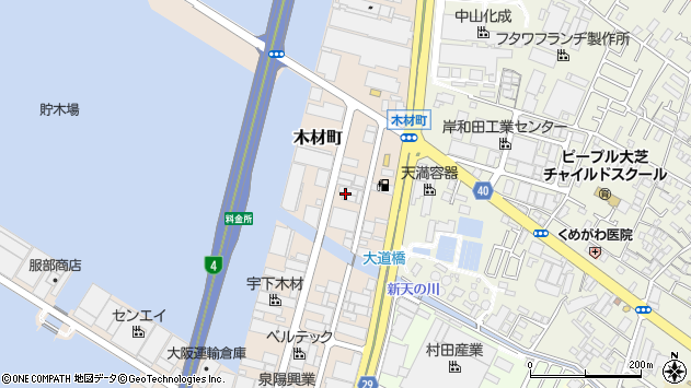 〒596-0011 大阪府岸和田市木材町の地図