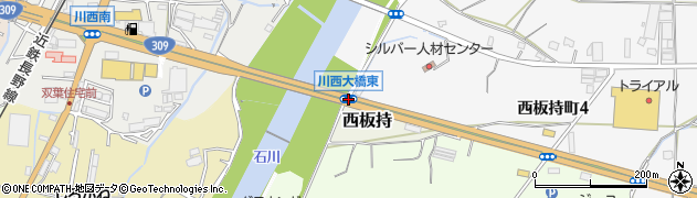 川西大橋東周辺の地図