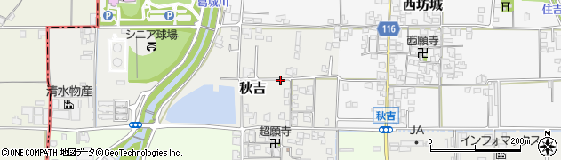 奈良県大和高田市秋吉周辺の地図