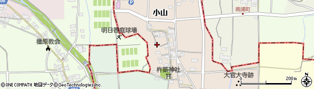 奈良県高市郡明日香村小山周辺の地図