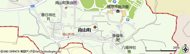 奈良県橿原市南山町周辺の地図