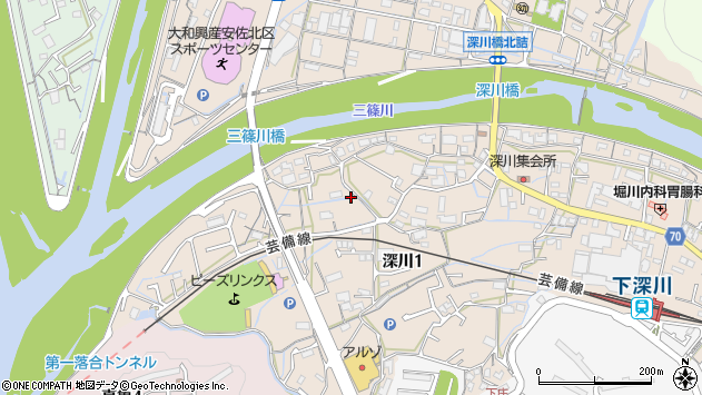 〒739-1751 広島県広島市安佐北区深川の地図