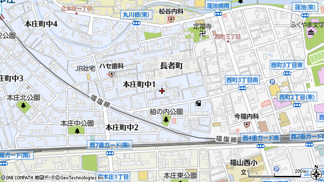 〒720-0076 広島県福山市本庄町中の地図