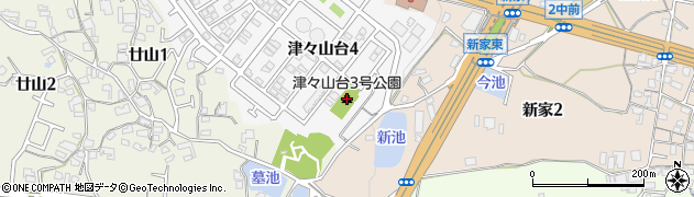 津々山台３号公園周辺の地図
