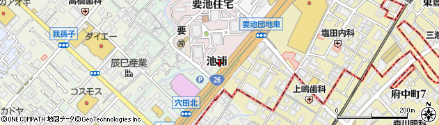大阪府泉大津市池浦周辺の地図