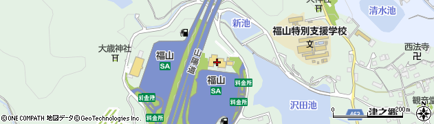 山陽自動車道福山ＳＡ周辺の地図