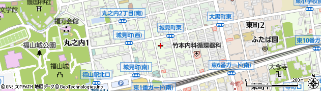 広島県福山市城見町周辺の地図