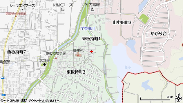 〒584-0046 大阪府富田林市東板持町の地図