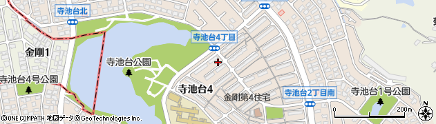 大阪府富田林市寺池台周辺の地図