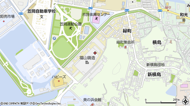 〒714-0048 岡山県笠岡市緑町の地図