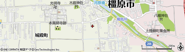 奈良県橿原市城殿町308周辺の地図