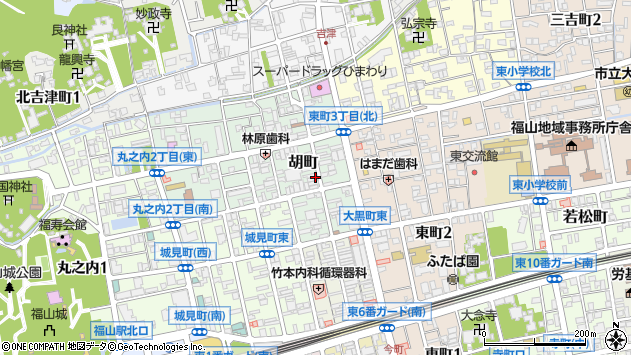 〒720-0055 広島県福山市胡町の地図
