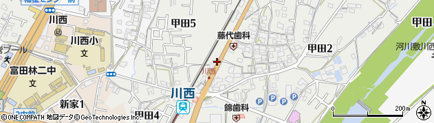 川西駅筋周辺の地図
