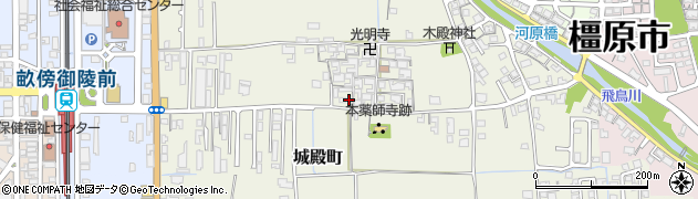 奈良県橿原市城殿町228周辺の地図