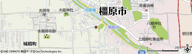 奈良県橿原市城殿町134周辺の地図