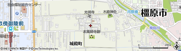 奈良県橿原市城殿町203周辺の地図