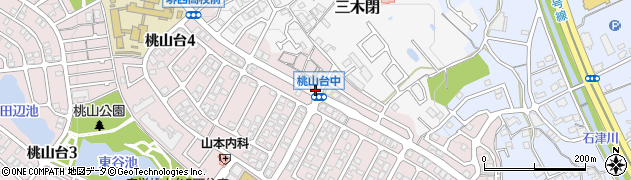 桃山台中周辺の地図