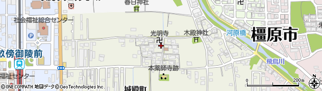 奈良県橿原市城殿町205周辺の地図
