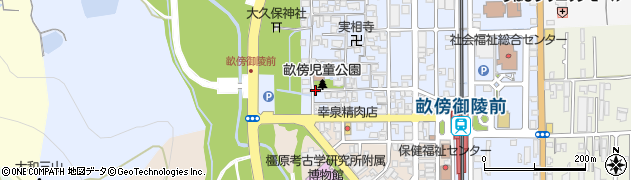 奈良県橿原市大久保町周辺の地図