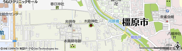 奈良県橿原市城殿町166周辺の地図
