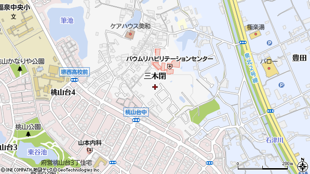 〒590-0154 大阪府堺市南区三木閉の地図