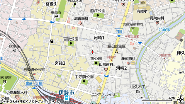〒516-0009 三重県伊勢市河崎の地図