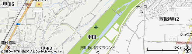 大阪府富田林市甲田周辺の地図