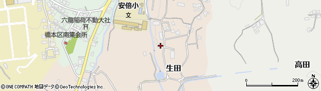 奈良県桜井市生田247周辺の地図