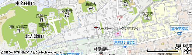 広島県福山市吉津町周辺の地図