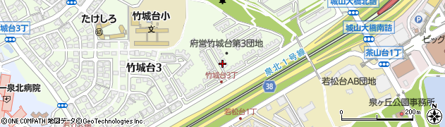 大阪府営竹城台３住宅１－１１周辺の地図