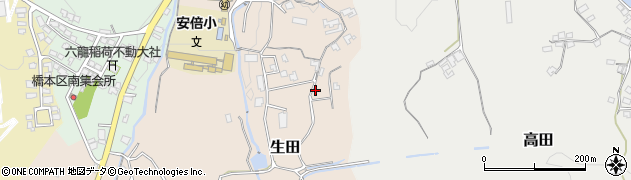 奈良県桜井市生田295周辺の地図