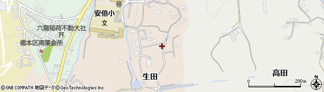 奈良県桜井市生田301周辺の地図