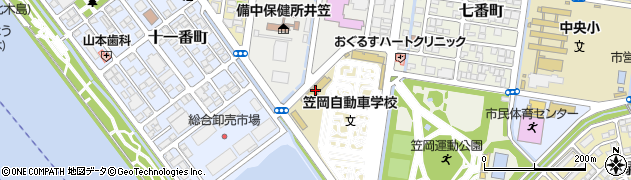 岡山県笠岡市十番町周辺の地図