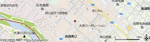 大阪府泉大津市虫取町周辺の地図