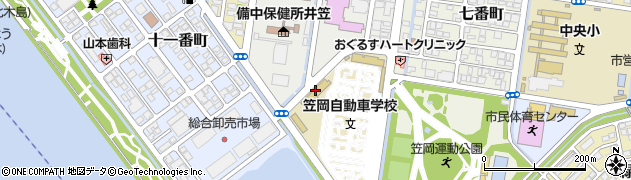 笠岡自動車学校周辺の地図