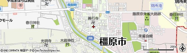 奈良県橿原市飛騨町59周辺の地図