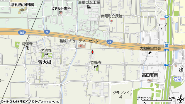 〒635-0054 奈良県大和高田市曽大根（番地）の地図