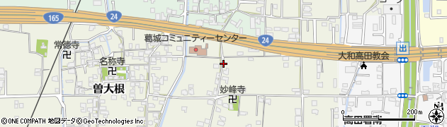 奈良県大和高田市曽大根周辺の地図